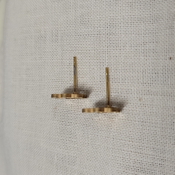 Pawprint Gold Hollow Stud Earrings, unisex, choice of color - Picture 8 of 9